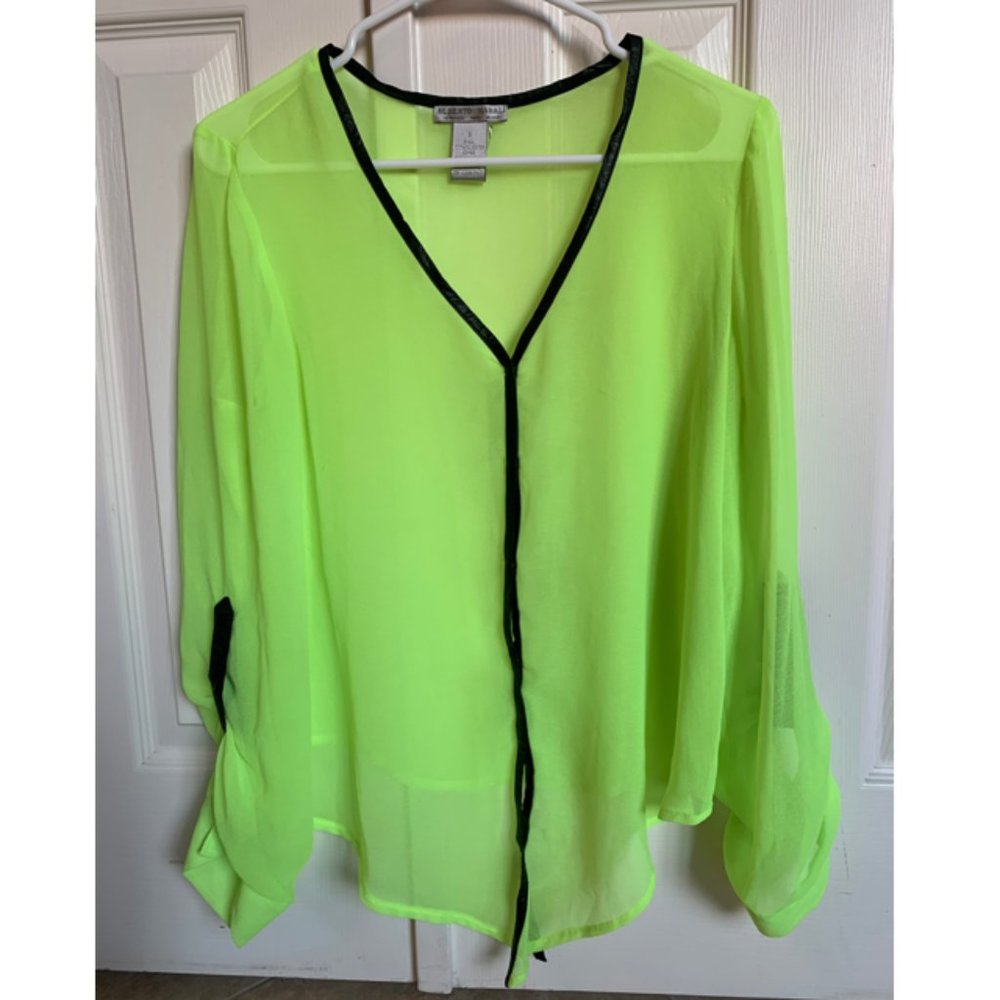 Alberto Makali Sheer Button Down Top